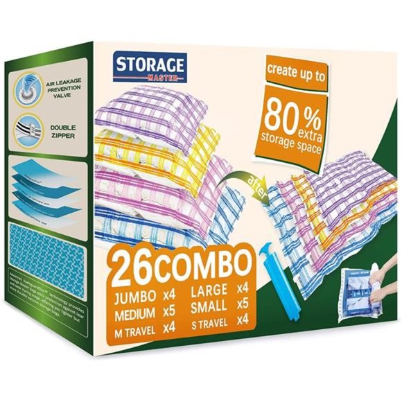 Storage & Organization 26 Space Saver Vacuum Storage Bags For Clothes